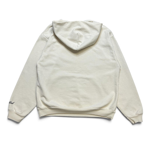 CENTER LOGO PULL OVER HOODIE - CREAM
