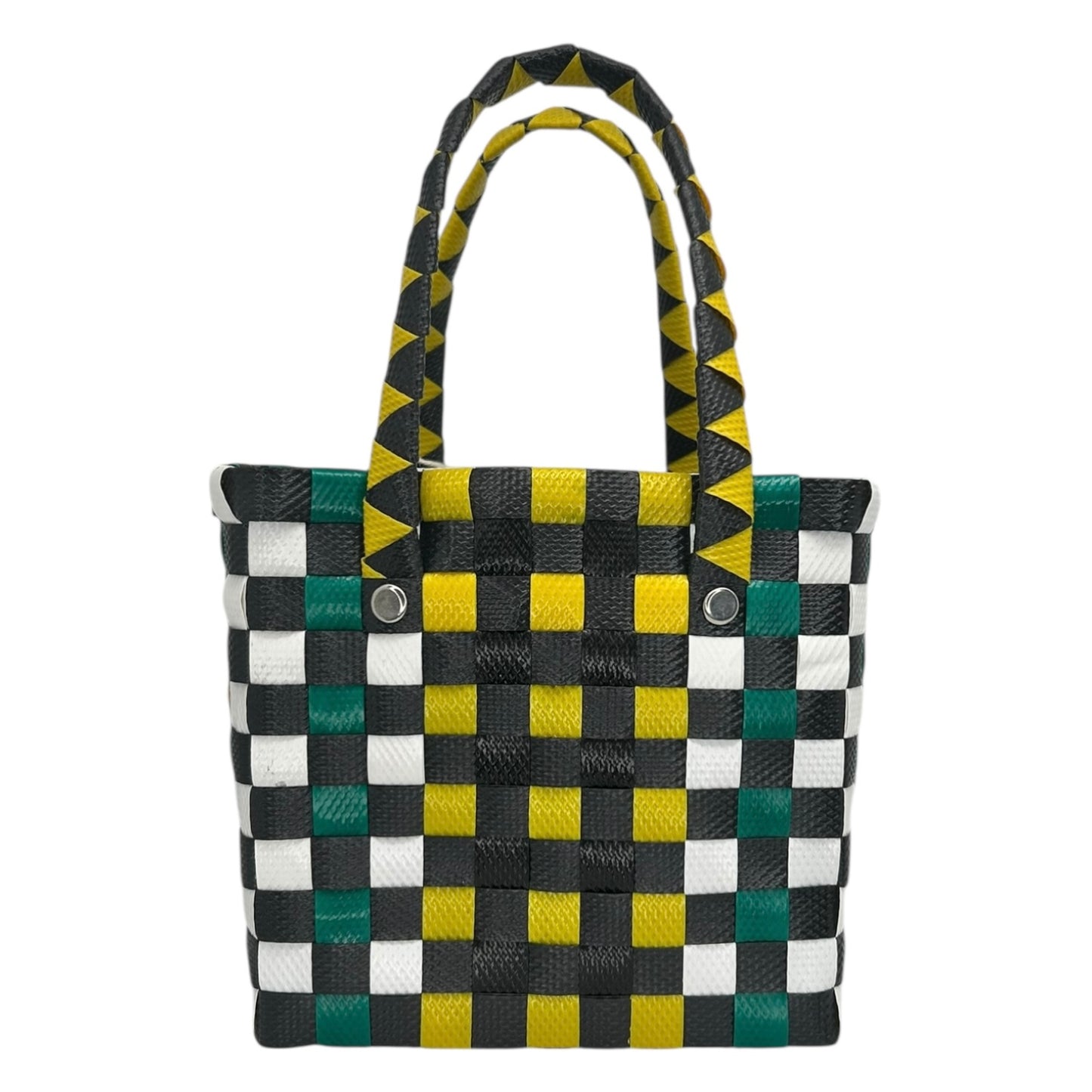 MARNI GREEN YELLOW WOVEN BASKET BAG