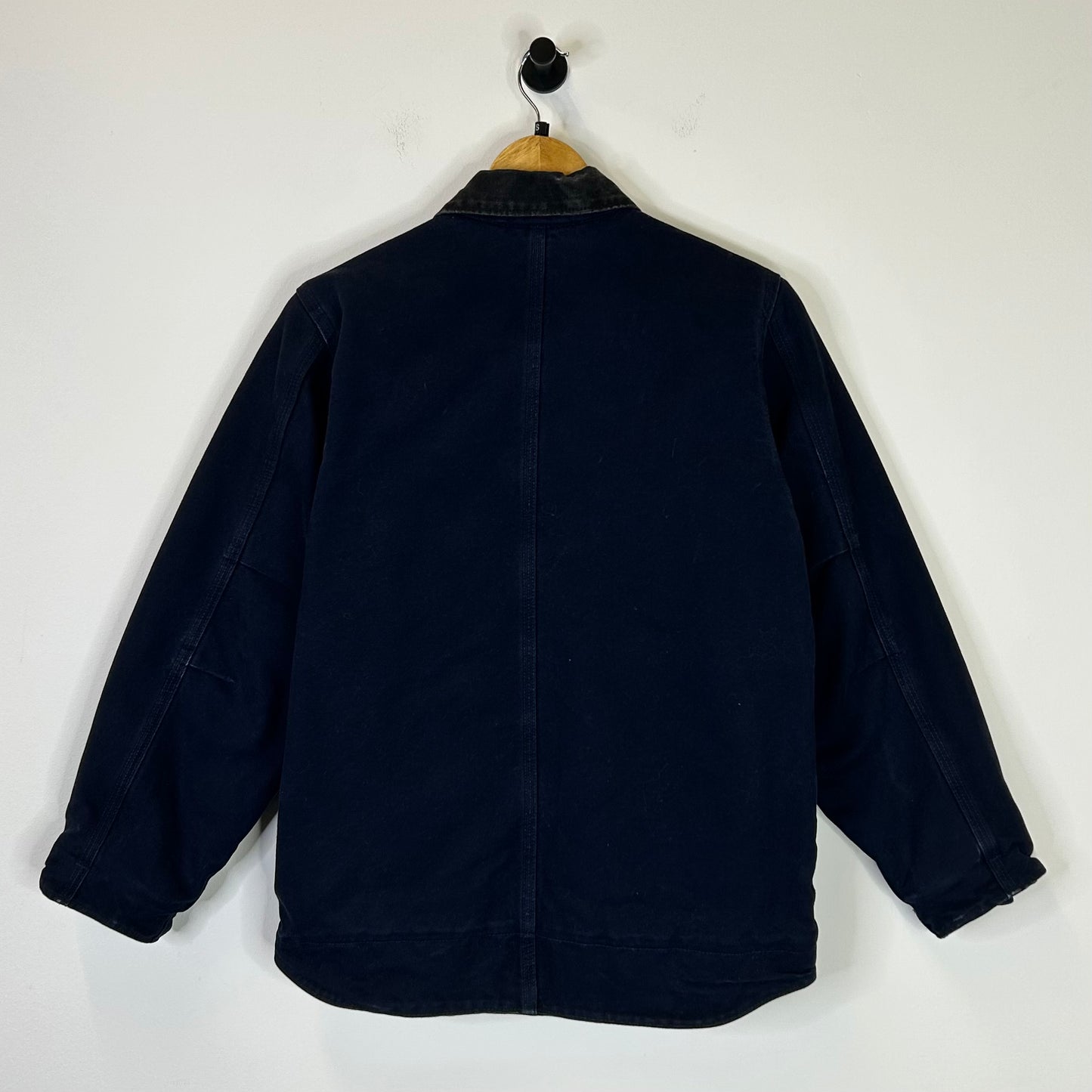 CARHARTT DARK NAVY LEATHER PATCH JACKET