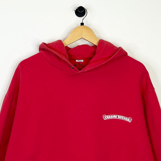 CHROME HEARTS RED SCROLL LOGO HOODIE