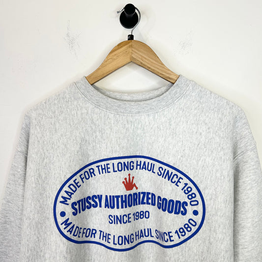 STUSSY AUTHORIZED GOODS GREY CREWNECK