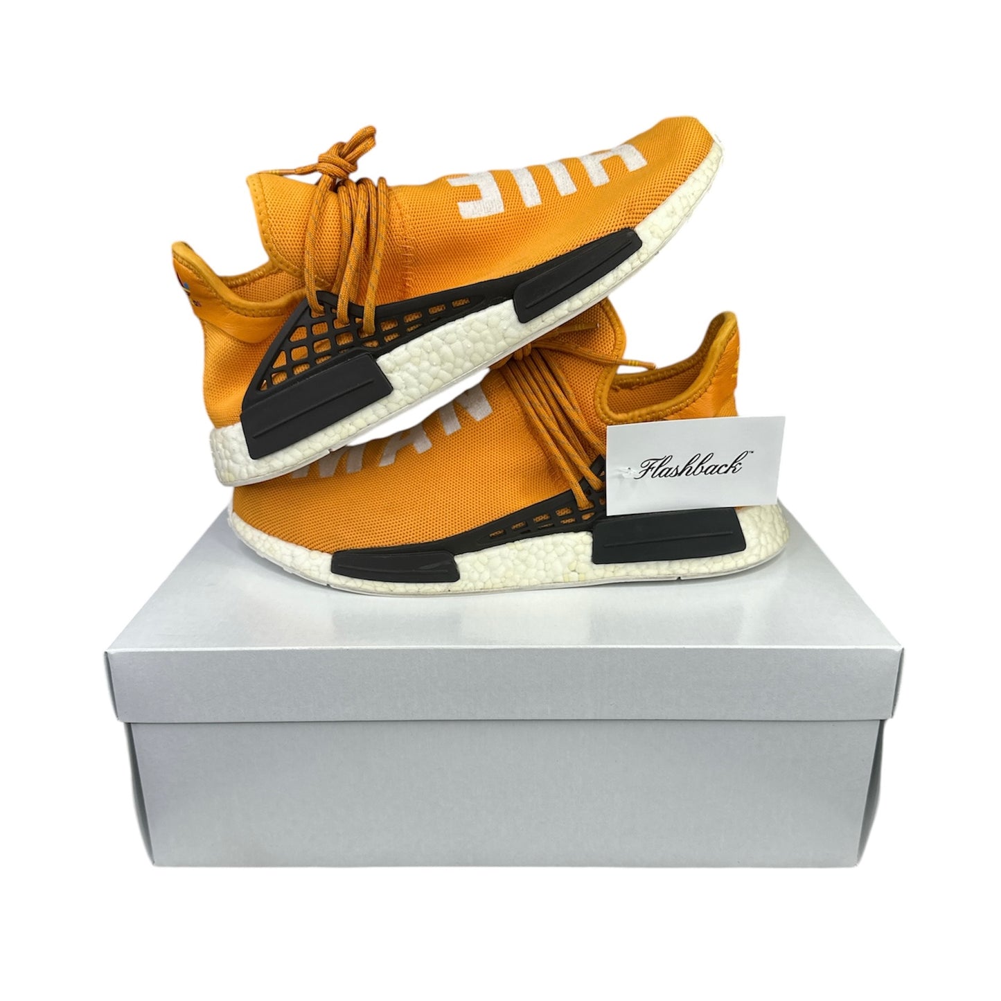 PREOWNED ADIDAS HUMAN RACE ORANGE SZ 12