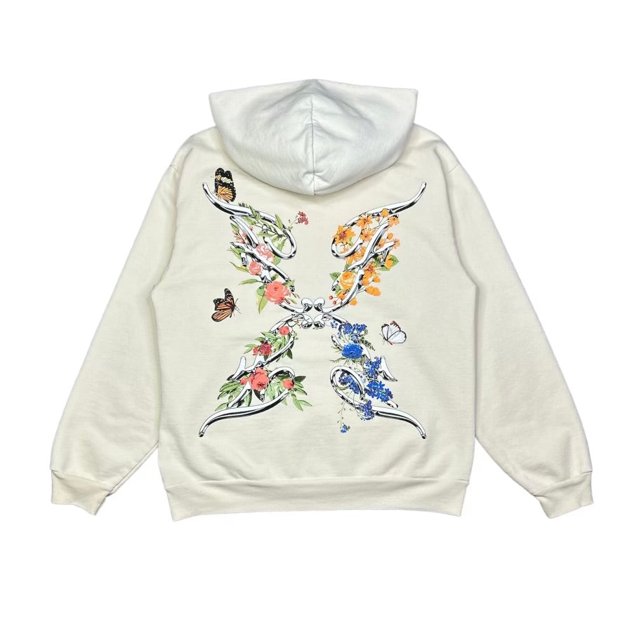 FLASHBACK BEIGE FLORAL HOODIE