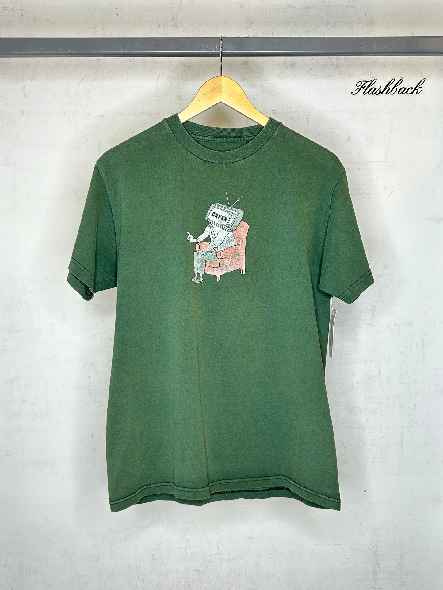 PREOWNED GREEN BAKER TV HEAD SHIRT L