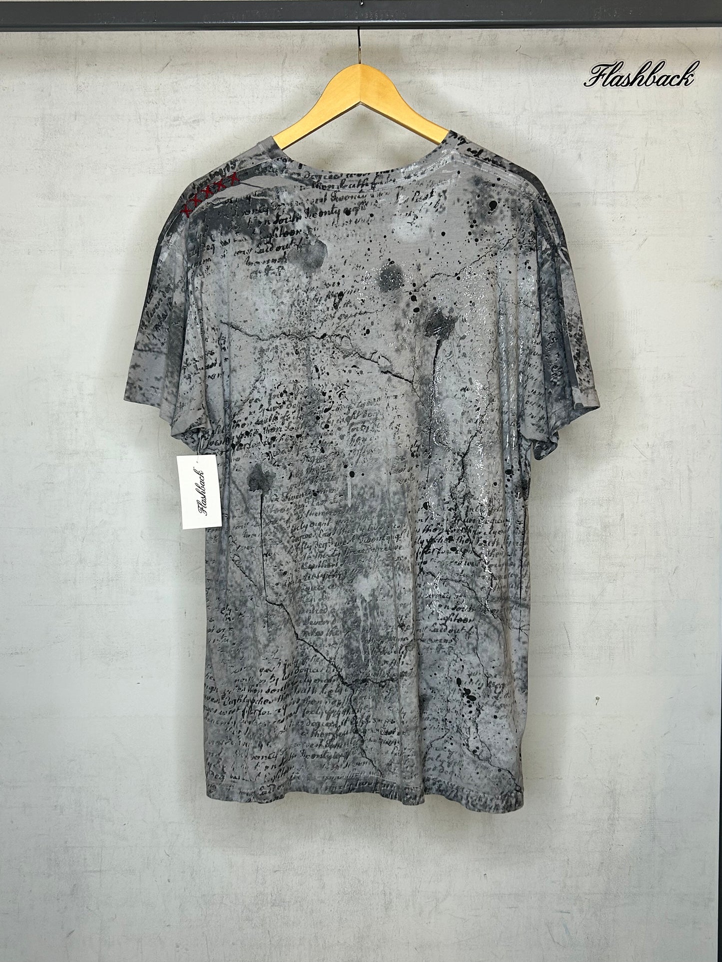 AFFLICTION BAMBOO GREY-BLACK SHORT SLEEVE SHIRT XXL