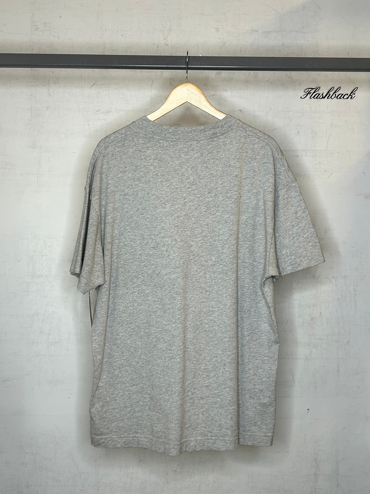 PALM ANGELS GREY BLANK SUEDE PRINT LOGO TEE