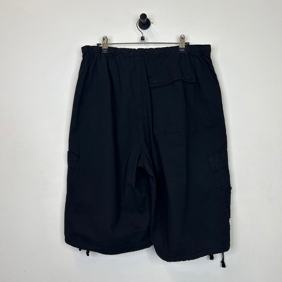 JADED LONDON BLACK PARACHUTE CARGO BAGGY SHORTS