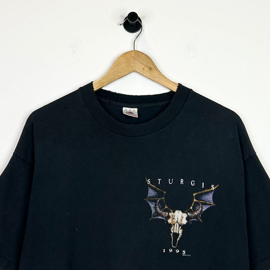 STURGIS 1995 WINGED COW SKULL TEE