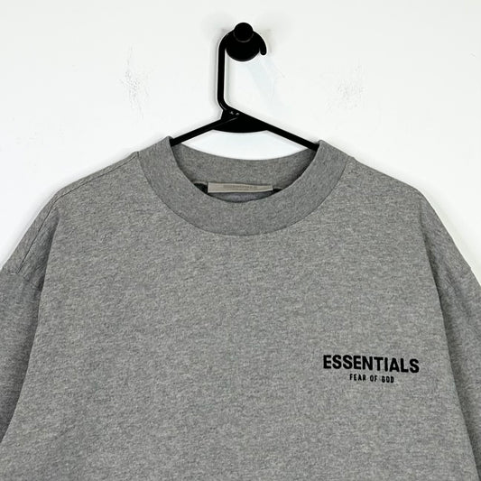 ESSENTIALS DARK OATMEAL LOGO TEE