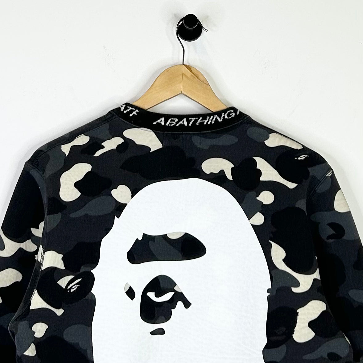 BAPE BLACK AND WHITE CAMO CREWNECK