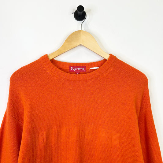 SUPREME EMBOSSED ORANGE KNIT SWEATER