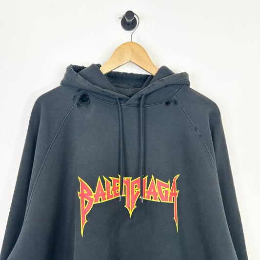 BALENCIAGA METAL ROCK RED AND YELLOW HOODIE