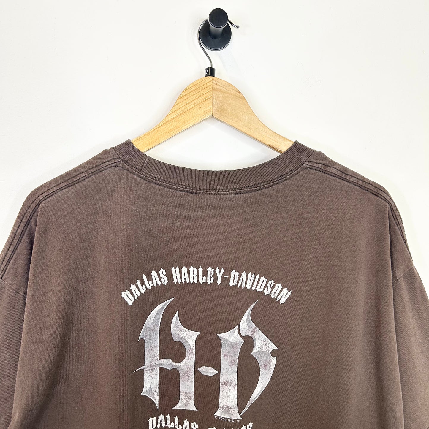 HARLEY DAVIDSON FLAME ENGINE BROWN TEE