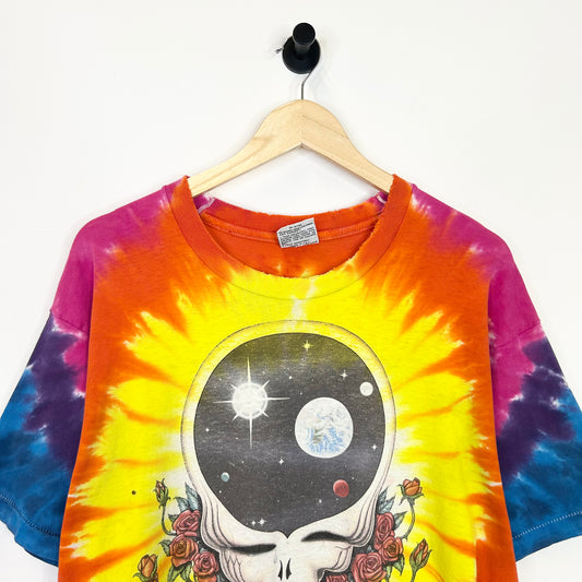 RAINBOW TIE DYE GRATEFUL DEAD SPACE YOUR FACE TEE