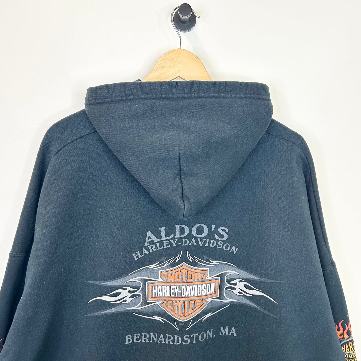 HARLEY DAVIDSON SHEILD FLAME SLEEVE HOODIE