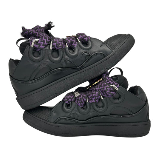 PREOWNED LANVIN CURB SNEAKER BLACK PURPLE