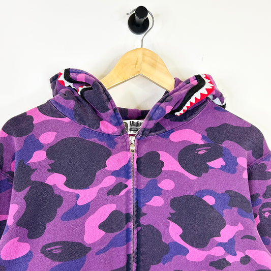 BAPE PURPLE CAMO SHARK FULL ZIP