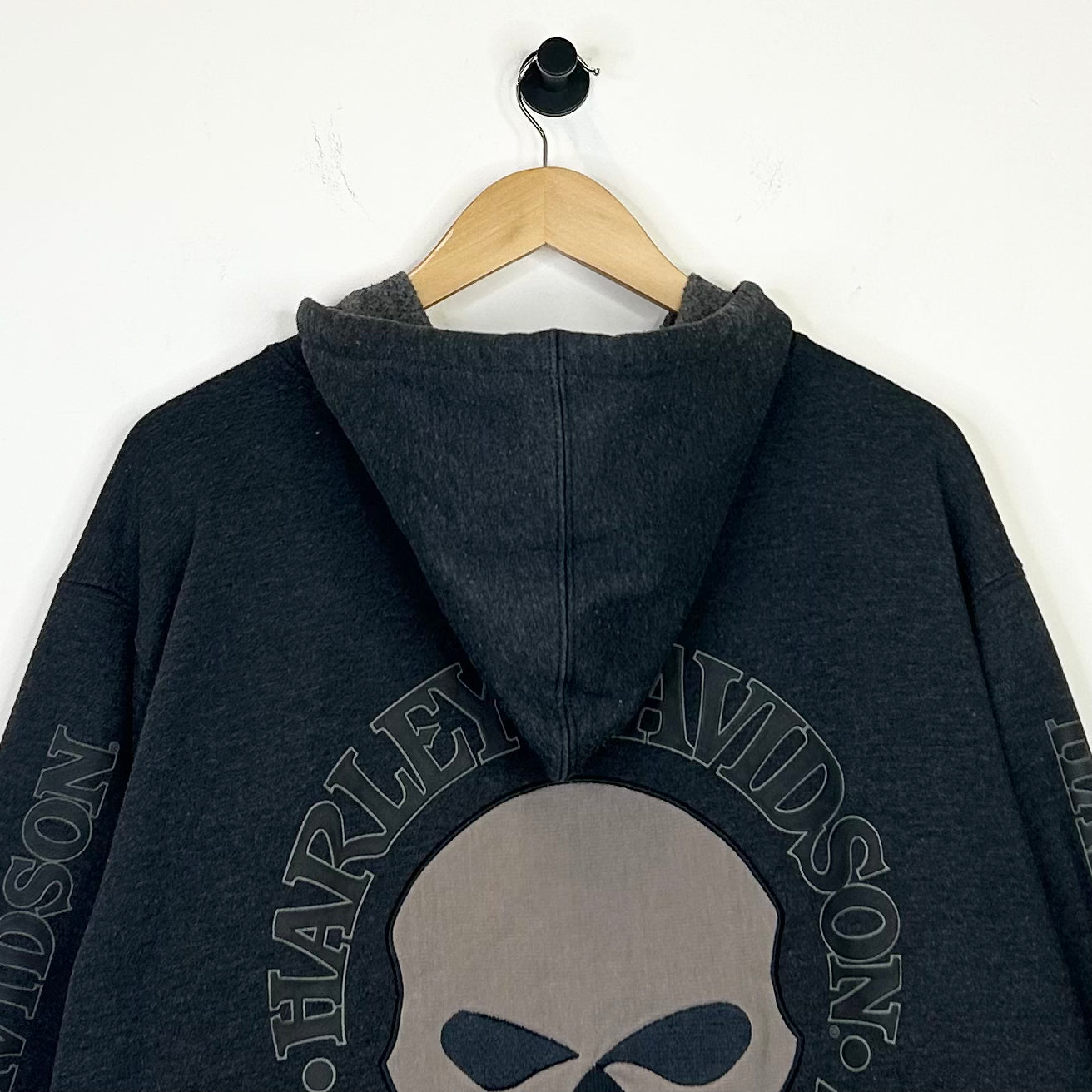 HARLEY DAVIDSON SKULL PATCH ZIP UP HOODIE