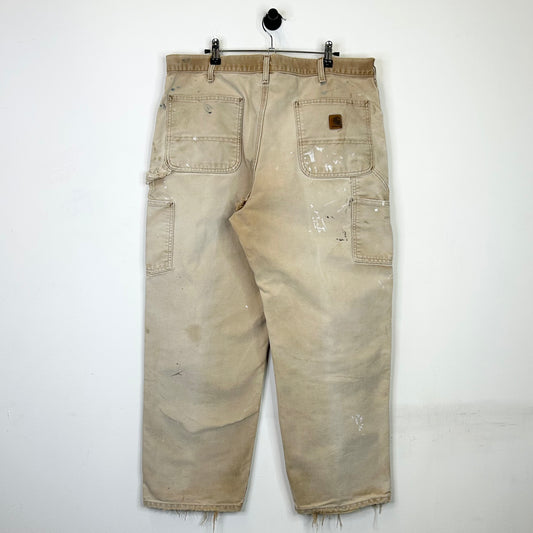 CARHARTT DISTRESSED KHAKI WORK PANTS
