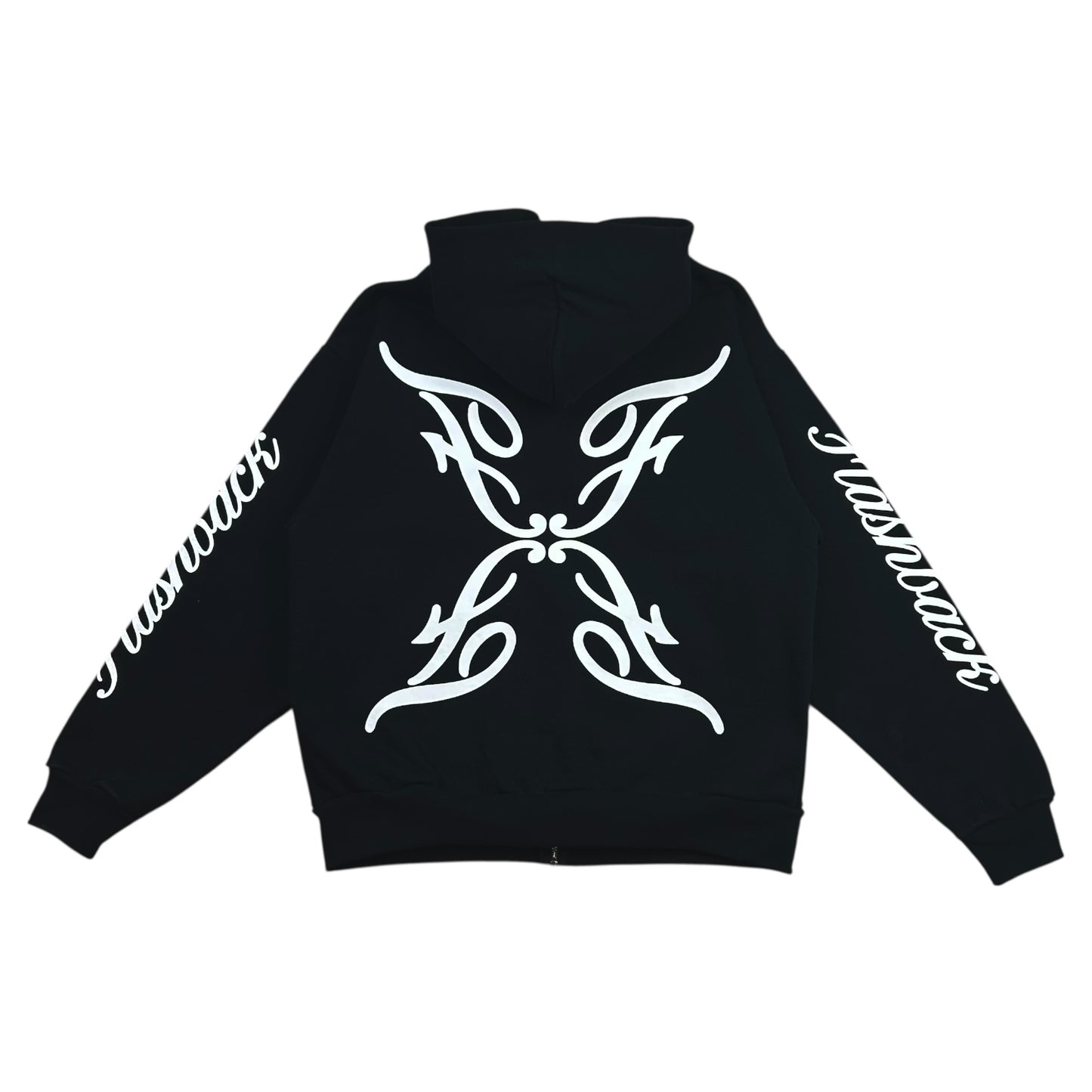 FLASHBACK WHITE/BLACK LOGO ZIP-UP