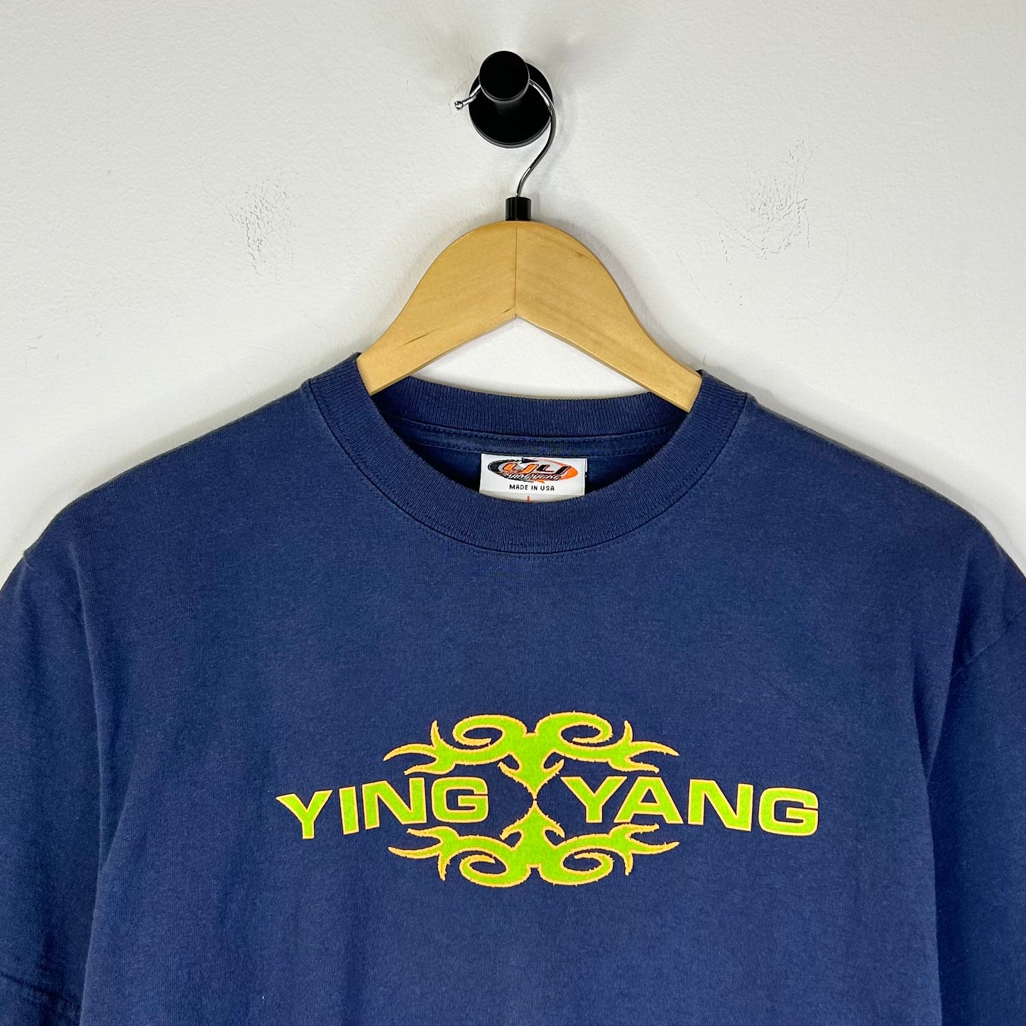 YING YANG GREEN LOGO NAVY TEE