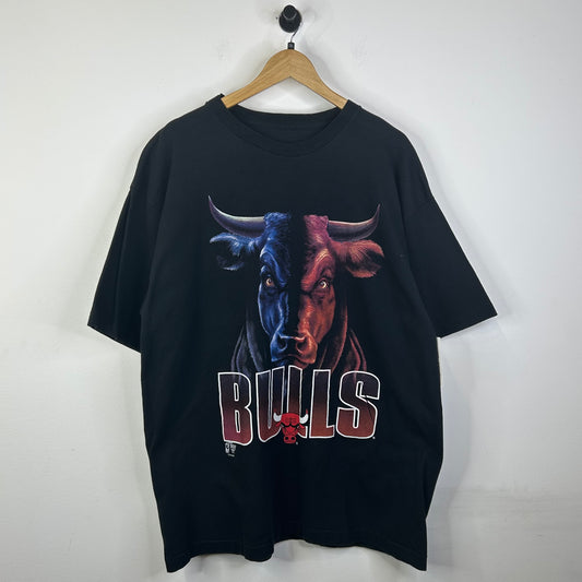 BULLS BULL FACE RED BLUE TEE
