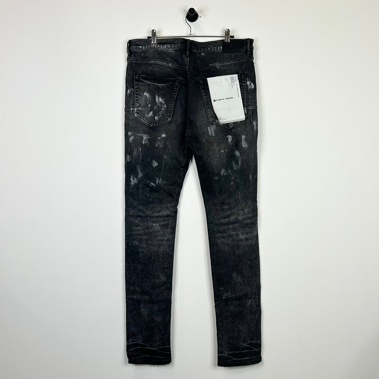 PURPLE BRAND PAINT RIPPED BLACK JEANS