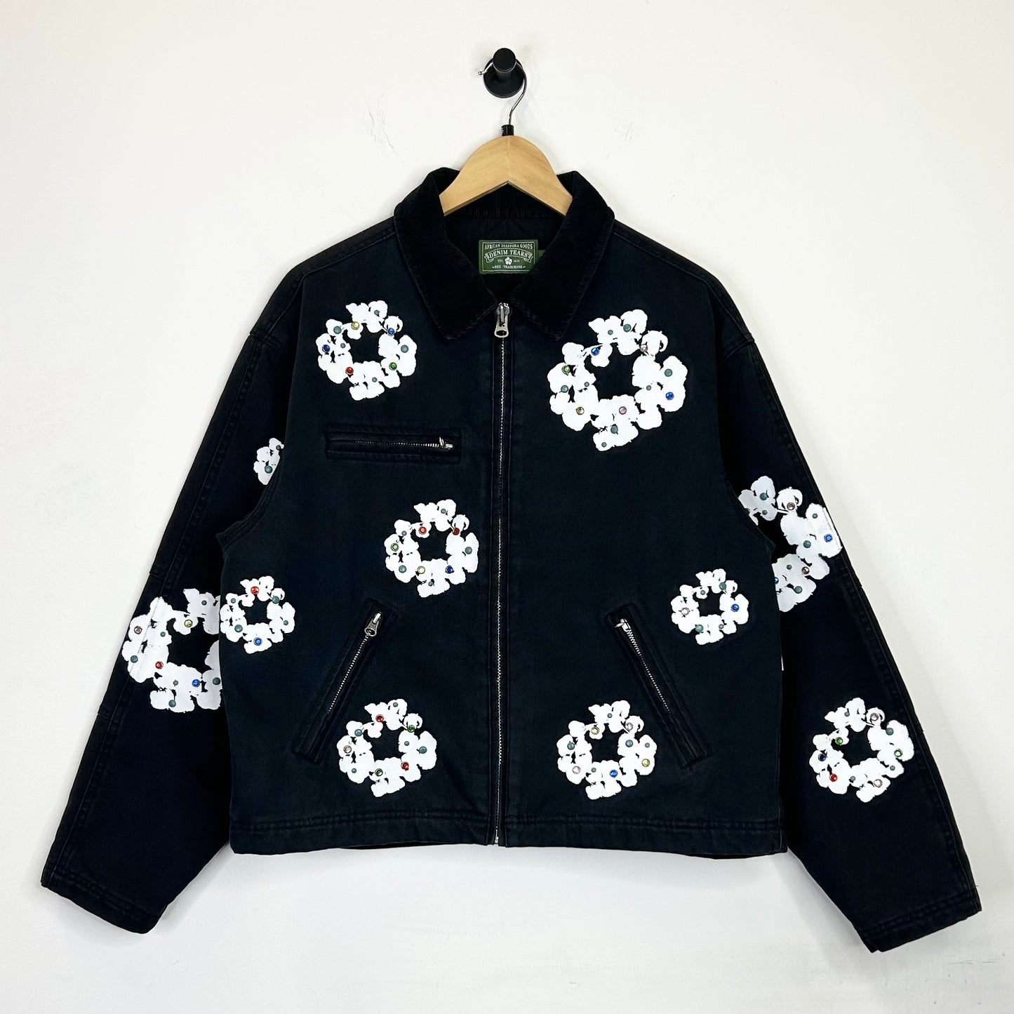 DENIM TEARS COTTON WREATH CANVAS WORK JACKET BLACK