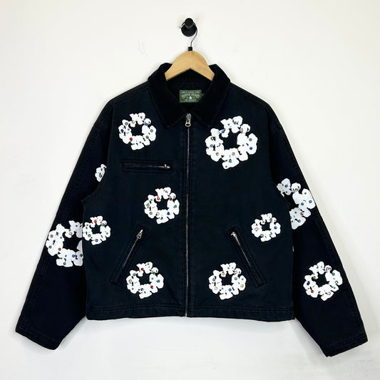 DENIM TEARS COTTON WREATH CANVAS WORK JACKET BLACK