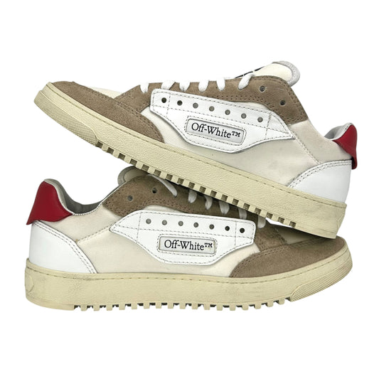 PREOWNED OFF WHITE 5.0 CANVAS LOW WHITE RED