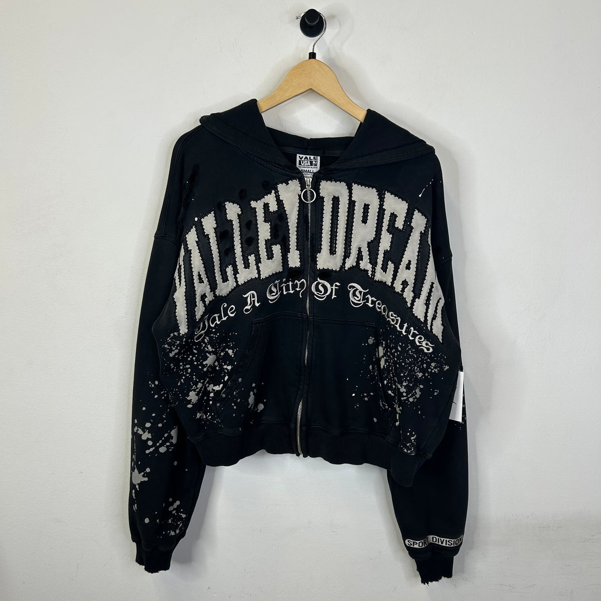 VALE FOREVER PAINT ZIP UP HOODIE BLACK