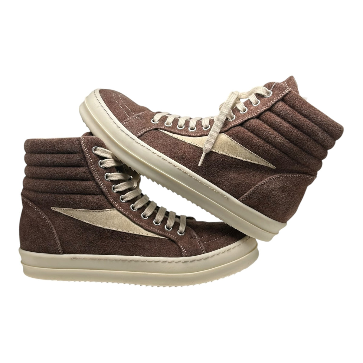 PREOWNED RICK OWENS DRKSHDW VANS HIGH TOP BROWN