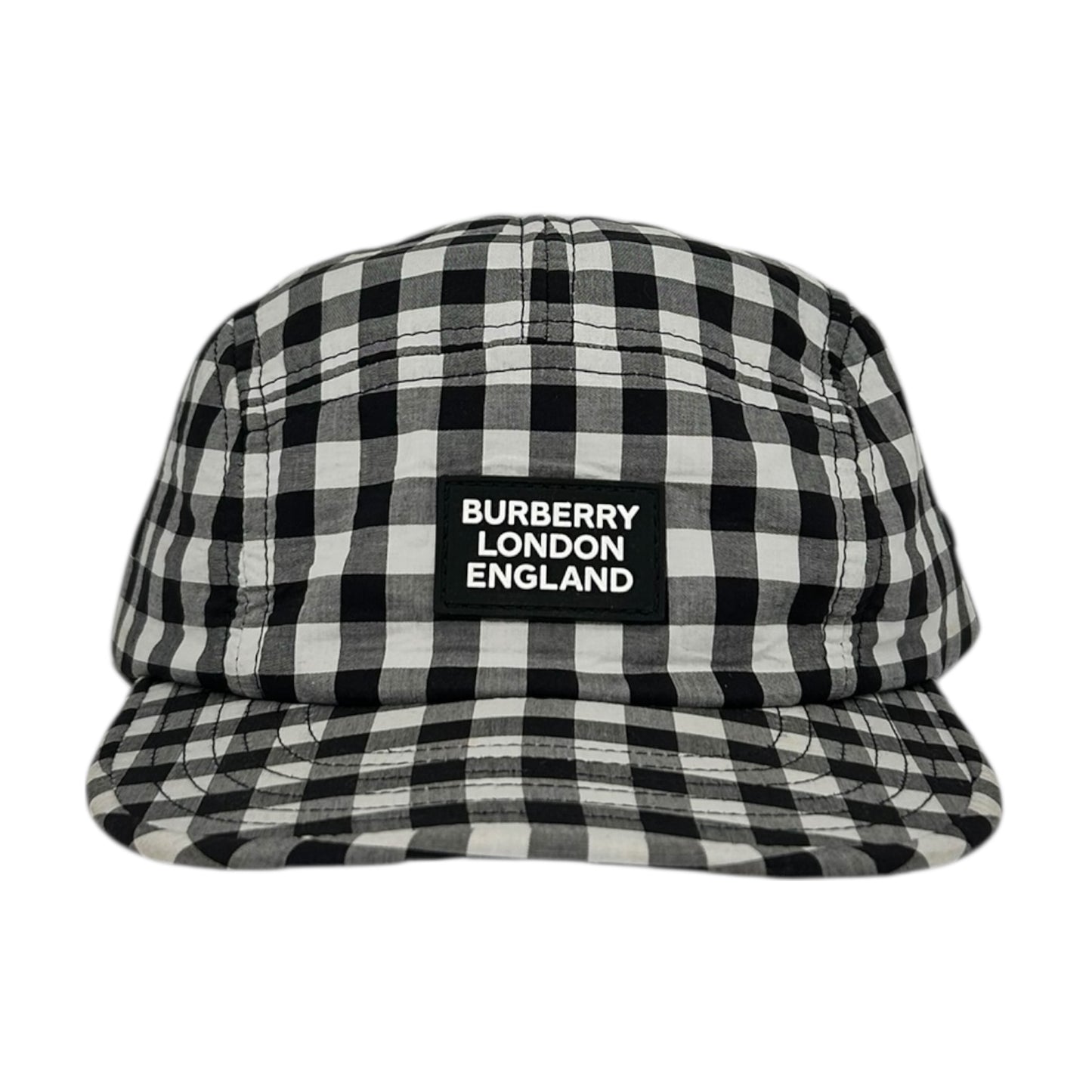 BURBERRY WHITE BLACK CHECKERED CONDUCTOR HAT
