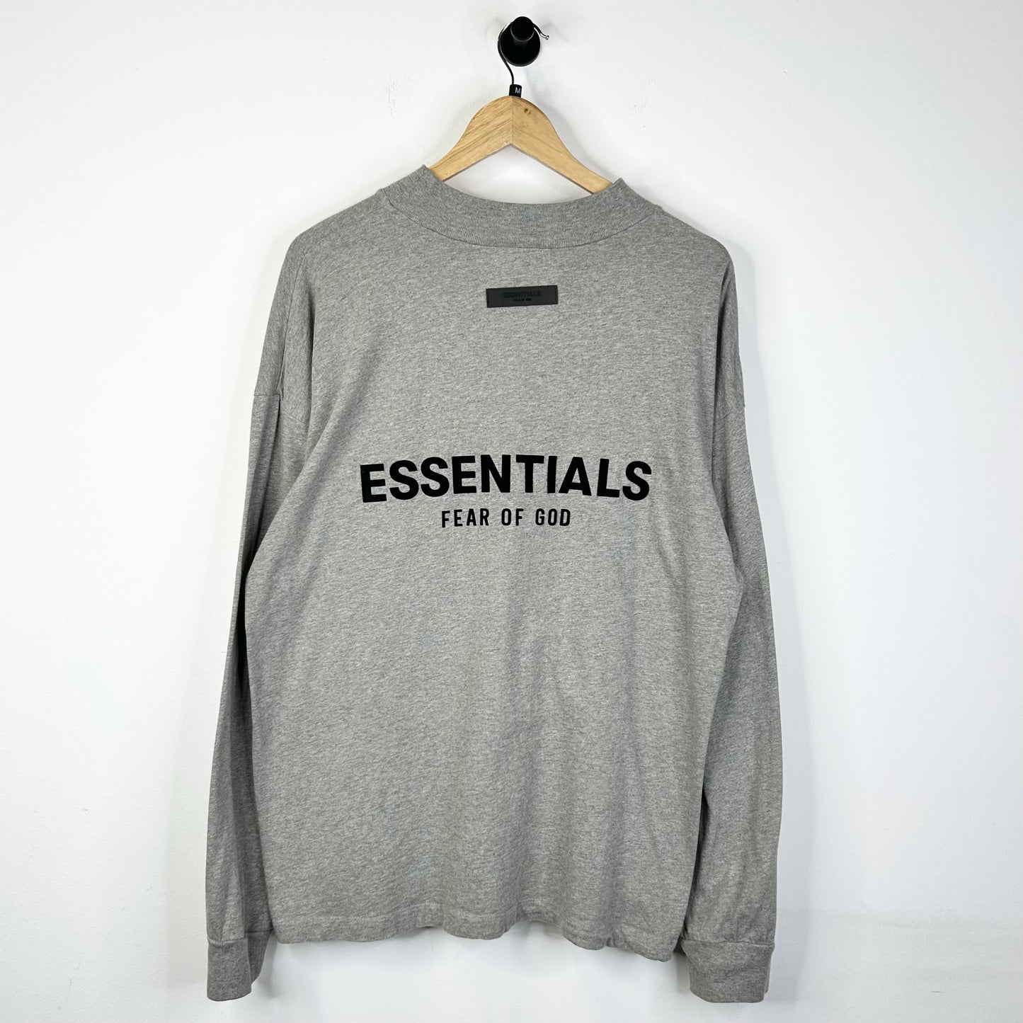 ESSENTIALS GREY LOGO LONG SLEEVE