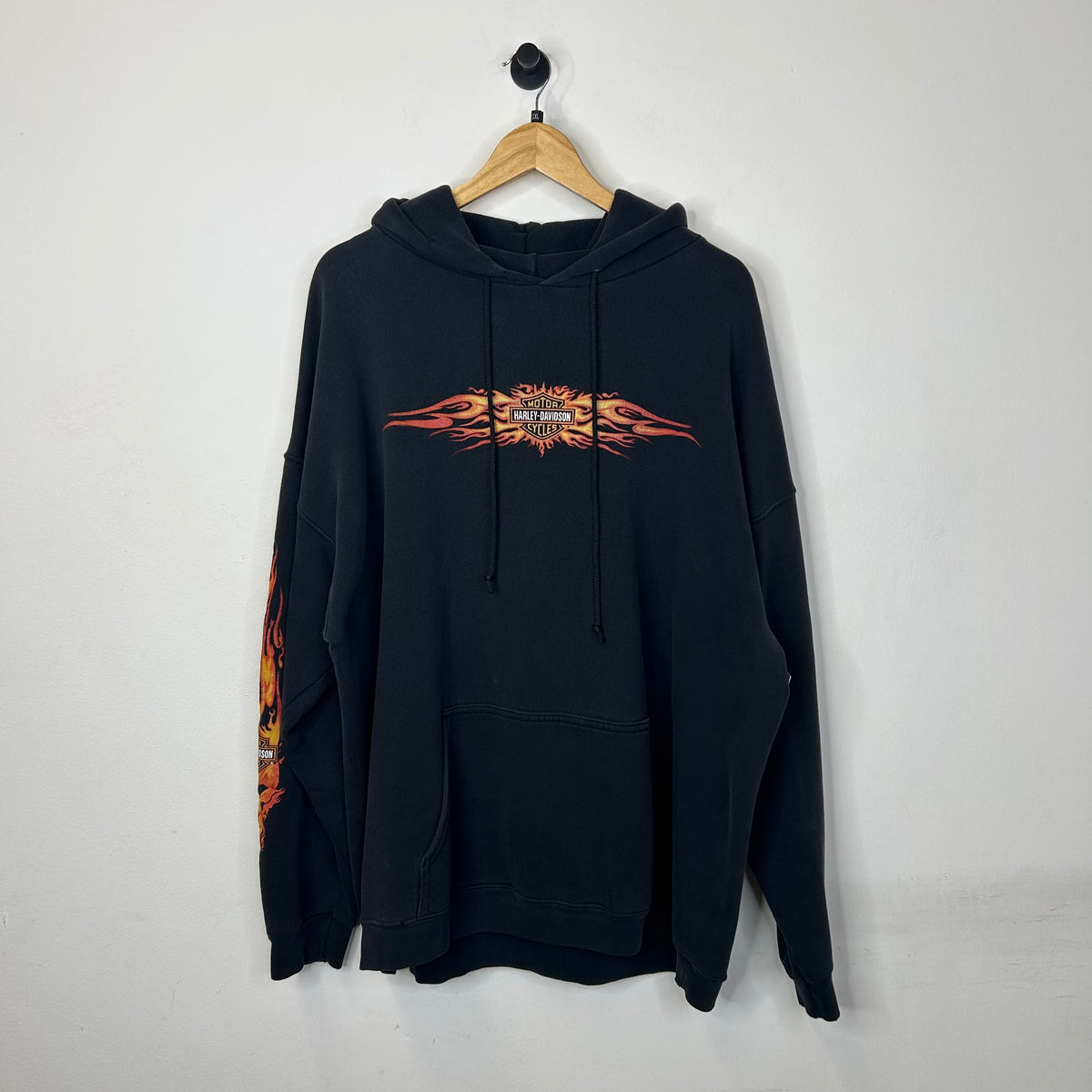 HARLEY DAVIDSON FLAME SLEEVE BLACK HOODIE