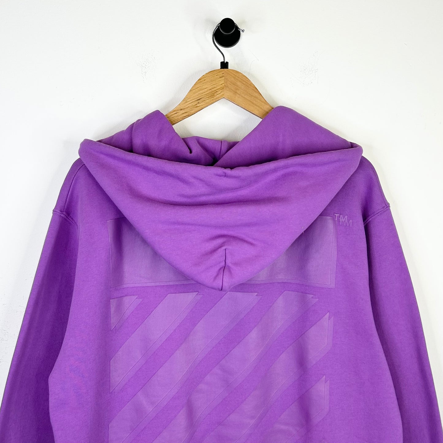 OFF WHITE PURPLE DIAGONAL TAB HOODIE