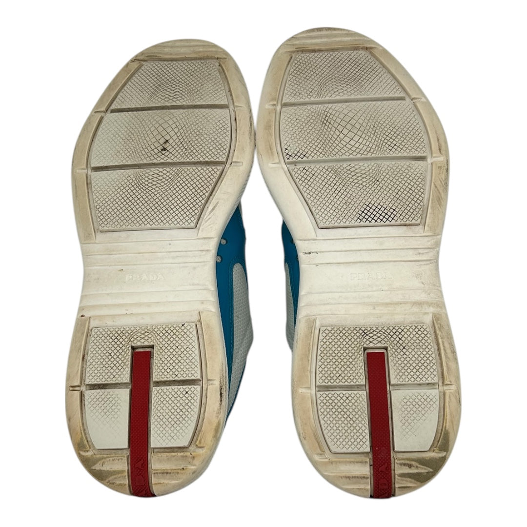 PREOWNED PRADA AMERICAN CUP SNKR WHITE/BLUE