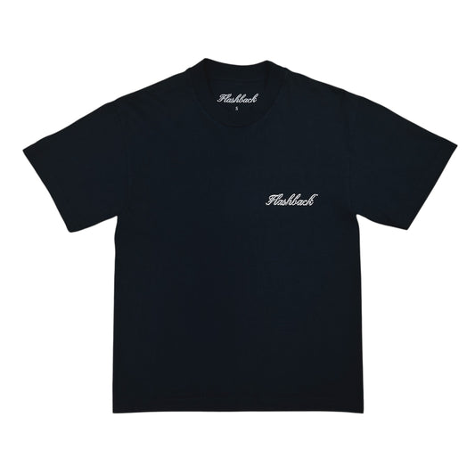 FLASHBACK FLORAL BUTTERFLY EFFECT CROPPED TEE BLACK