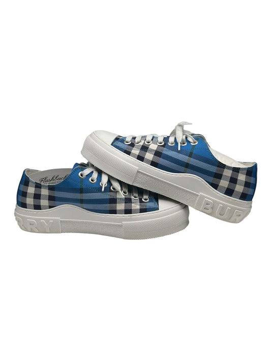 PREOWNED BURBERRY TRAINING JACK BLUE CHECK SNEAKER