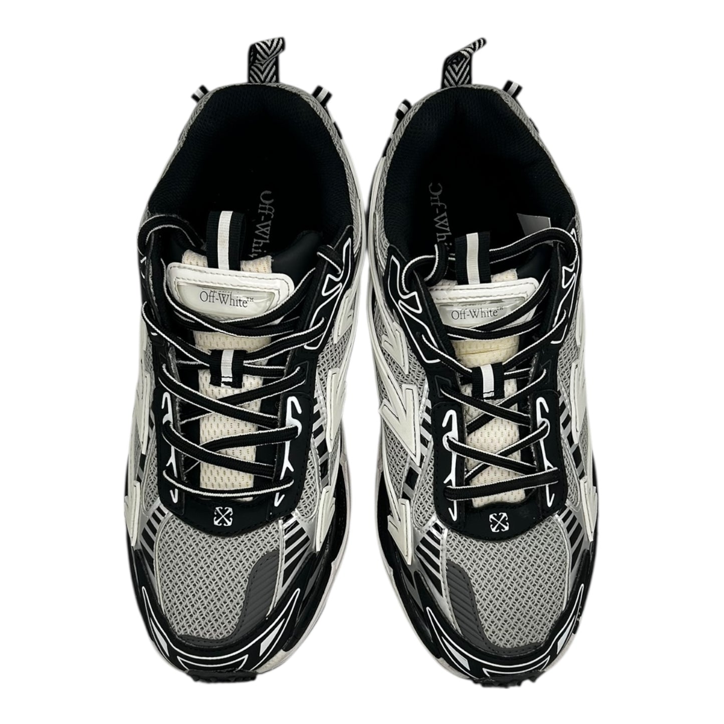 PREOWNED OFF WHITE BE RIGHT BACK BLACK GREY WHITE