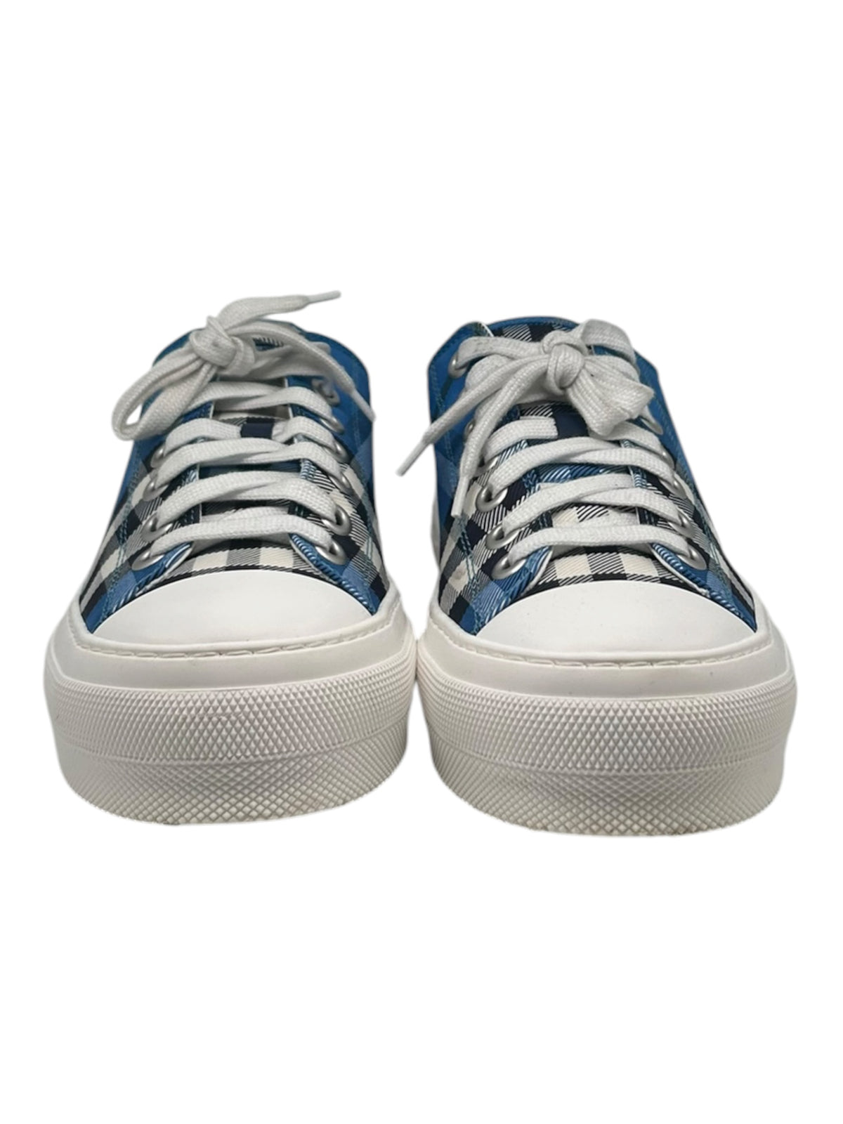 PREOWNED BURBERRY TRAINING JACK BLUE CHECK SNEAKER