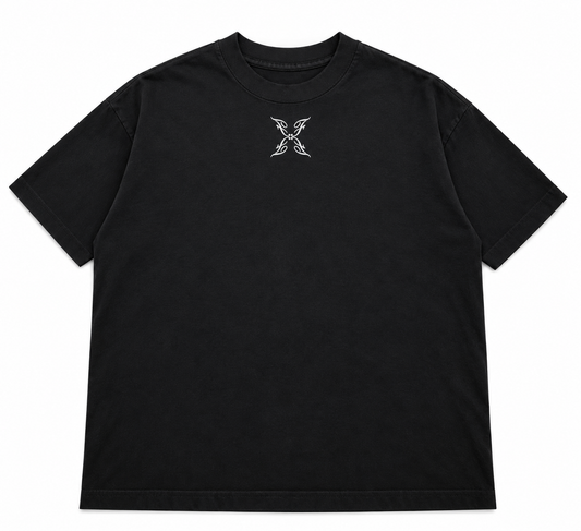 FLASHBACK DOUBLE LOGO T-SHIRT - BLACK/METALLIC