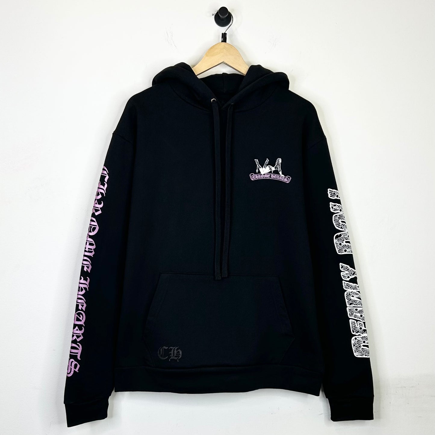 CHROME HEARTS DEADLY DOLL PINK BLACK HOODIE
