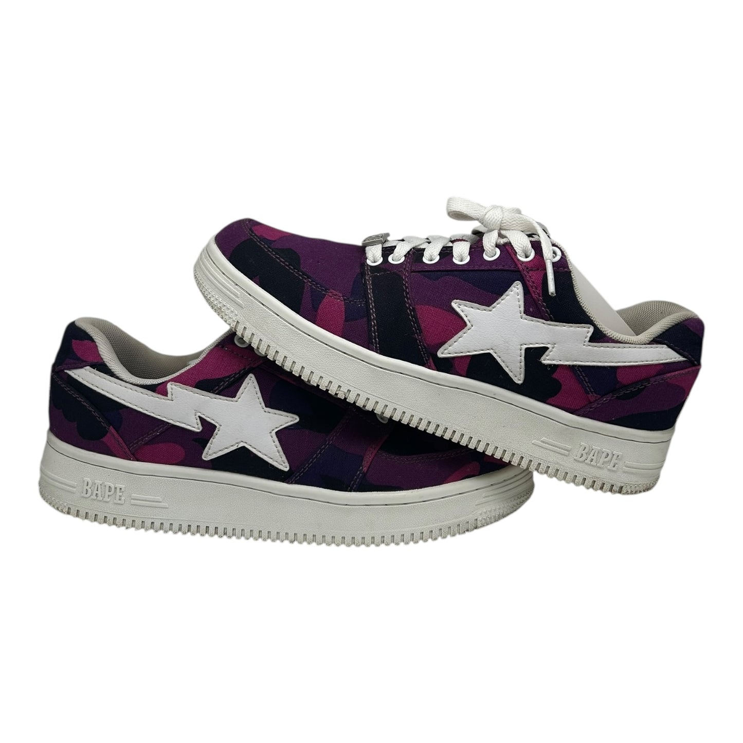 PREOWNED BAPESTA CANVAS LOW 'PURPLE CAMO'
