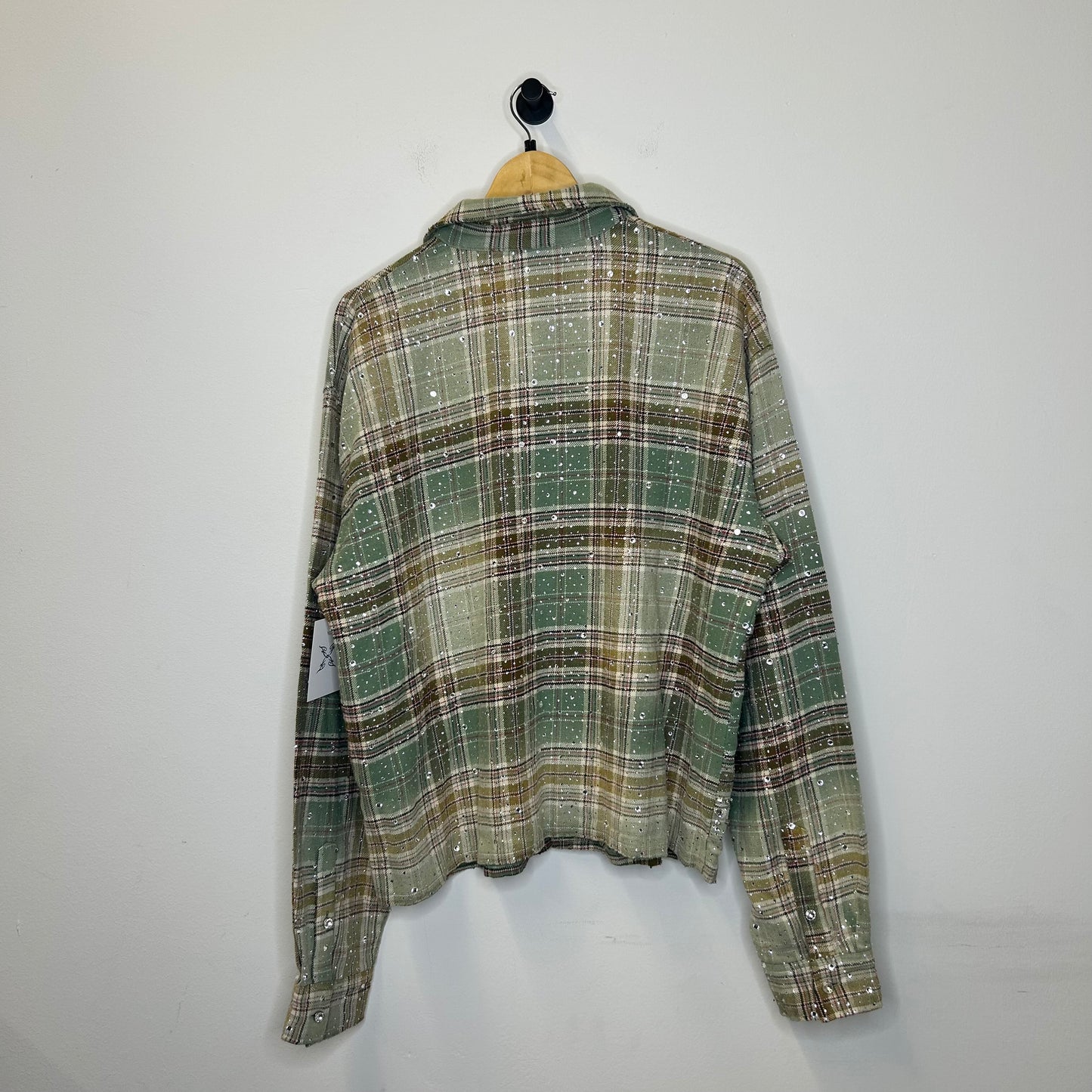VALE GREEN RHINESTONE FLANNEL