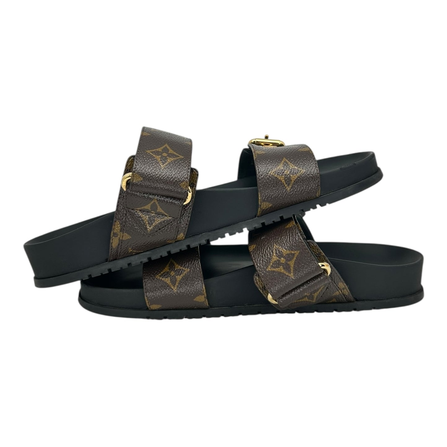 PREOWNED LOUIS VUITTON BOM DIA FLAT SANDALS