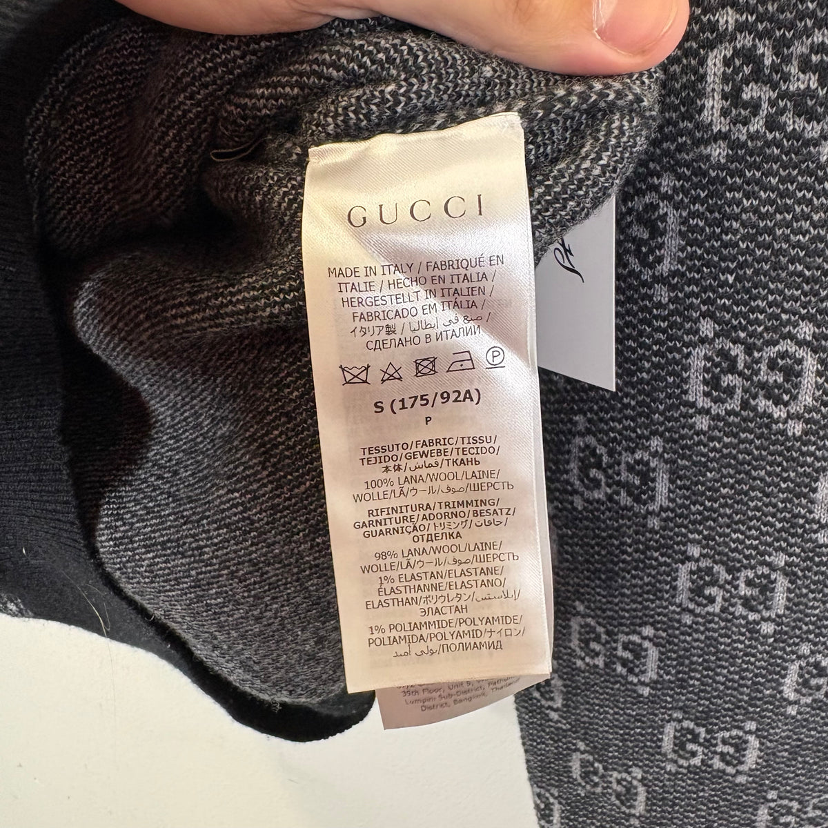 GUCCI GG WOOL JACQUARD SWEATER BLACK