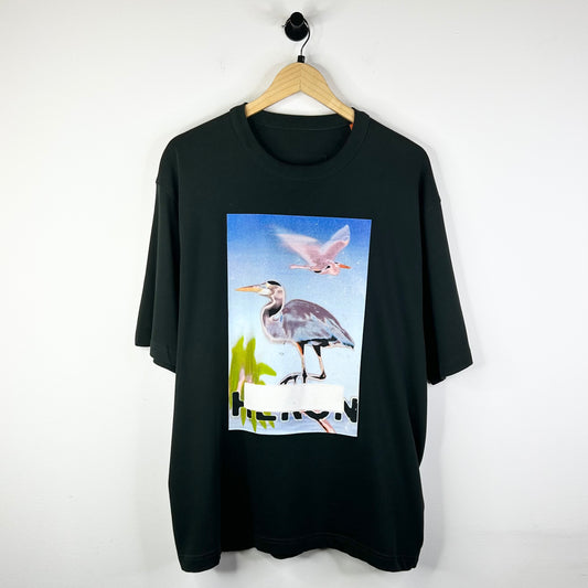 HERON PRESTON CENSORED BLACK TEE