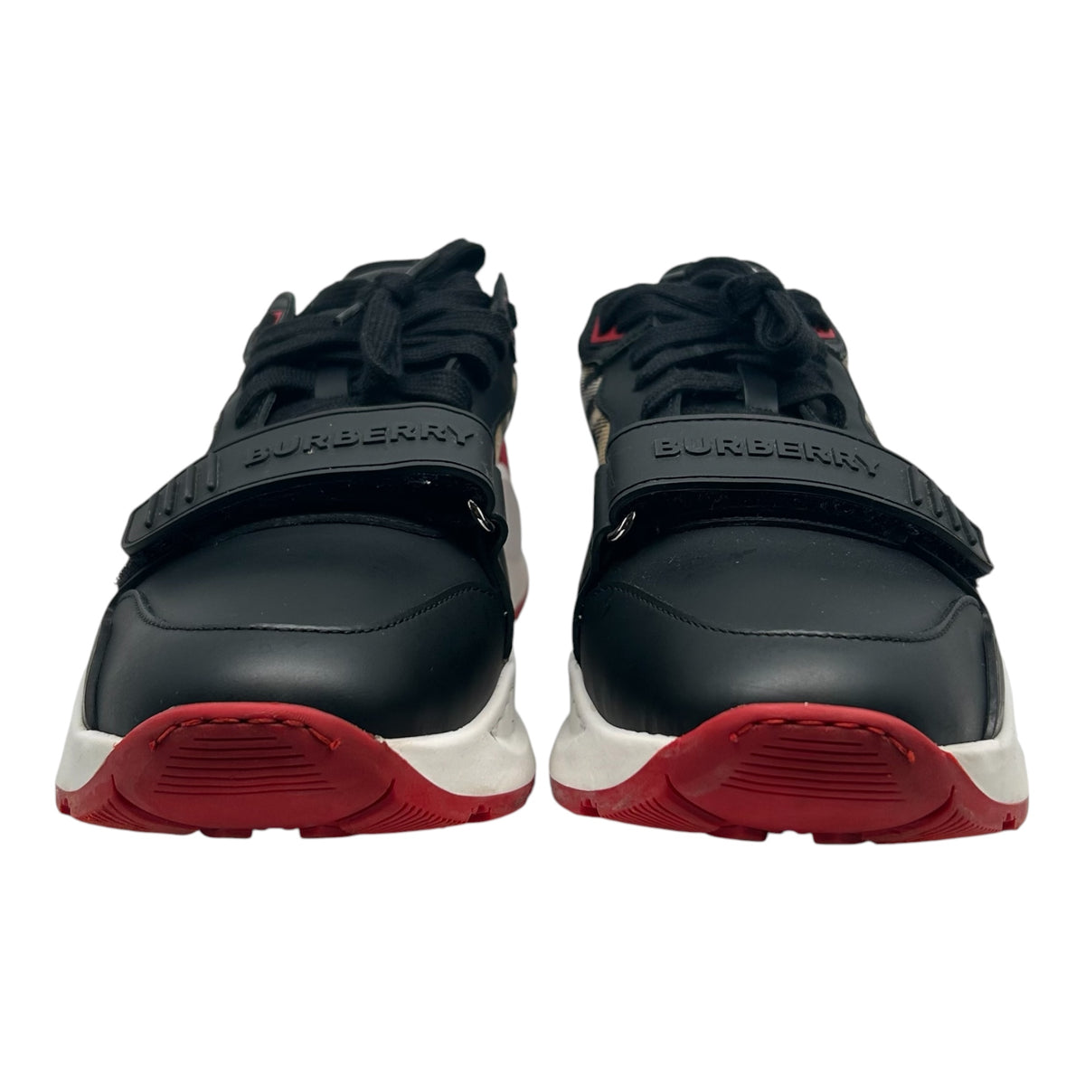BURBERRY RAMSEY BLACK LEATHER SNEAKERS