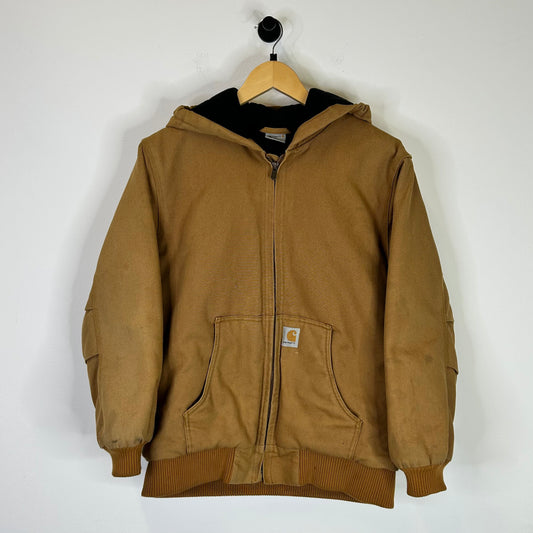 CARHARTT TAN BLACK LINED HOODED JACKET